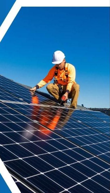 Vel Systems technician installing rooftop solar panels